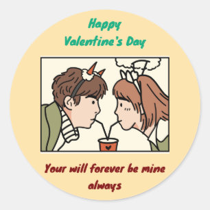 Valentinstag Runder Aufkleber