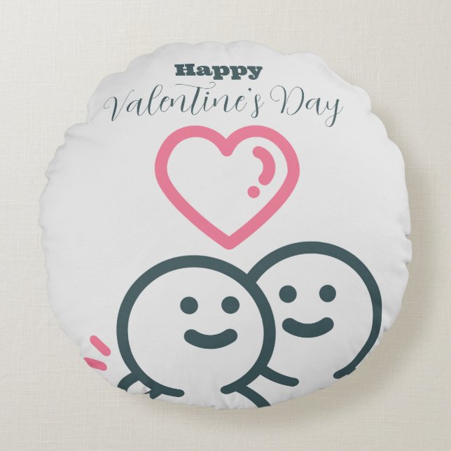 Valentinstag Rundes Kissen (Vorderseite)