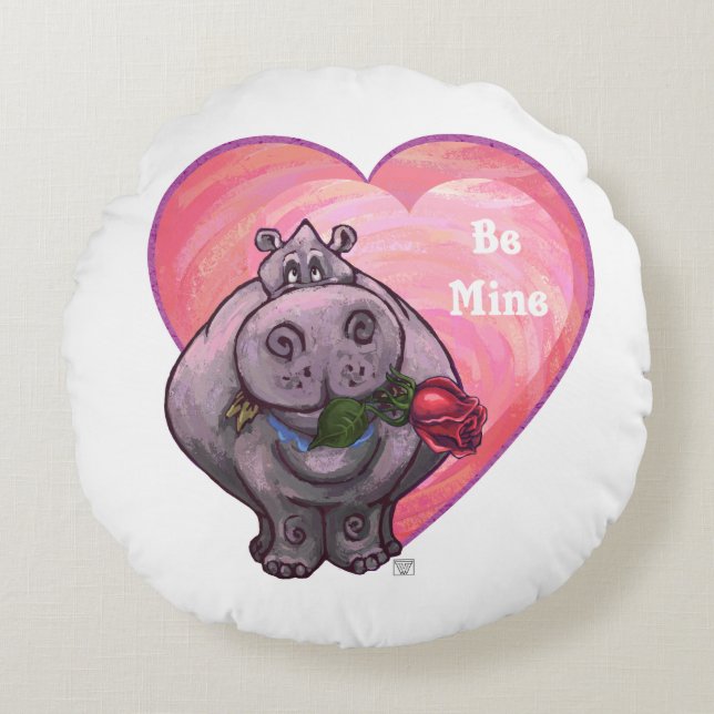 Valentinstag Rundes Kissen (Vorderseite)