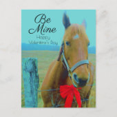 Valentinstag Rustikaler Blaupferd Feiertagspostkarte (Vorderseite)