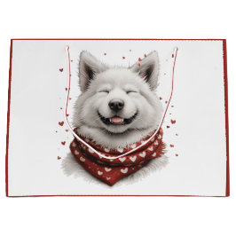 Valentinstag Samojede-Hund Große Geschenktüte
