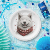Valentinstag Samojede Hund Pappteller (Party)
