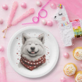 Valentinstag Samojede Hund Pappteller (Party)