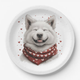 Valentinstag Samojede Hund Pappteller
