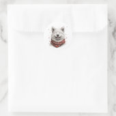 Valentinstag Samojede Hund Runder Aufkleber (Tasche)