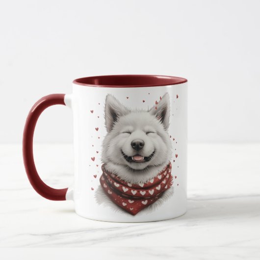 Valentinstag Samojede Hund Tasse (Links)