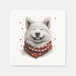 Valentinstag Samoyed Hund Serviette