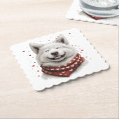 Valentinstag Samoyed-Hund Untersetzer (angewinkelt)