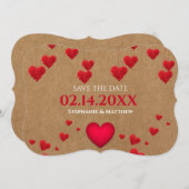 Valentinstag Save the Date Einladung (Vorne/Hinten)