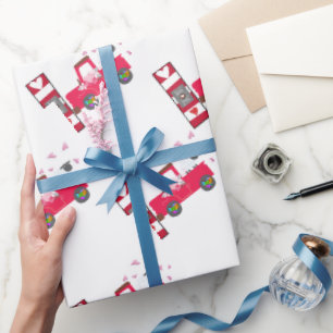 Valentinstag Schaf Geschenkpapier