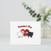 Valentinstag - Schafe Feiertagspostkarte (Stehend Vorderseite)