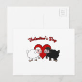 Valentinstag - Schafe Feiertagspostkarte (Vorne/Hinten)