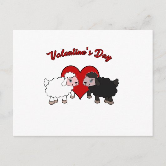 Valentinstag - Schafe Feiertagspostkarte (Vorderseite)
