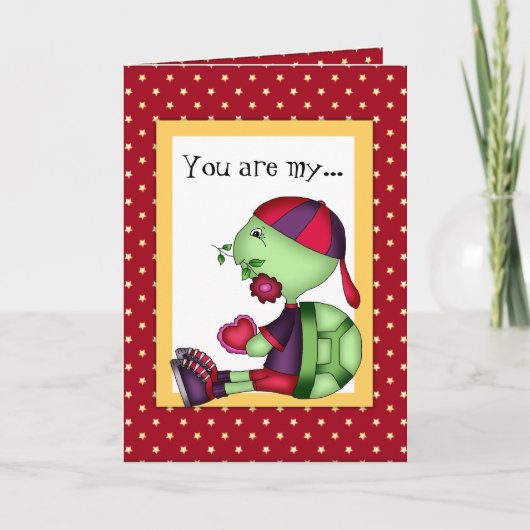 Valentinstag-Schildkrötegrußkarte Feiertagskarte (Vorderseite)