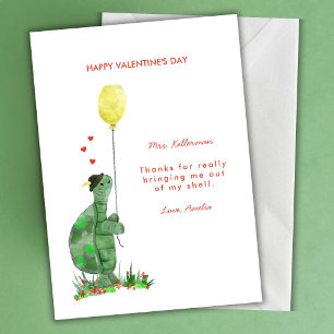 Valentinstag-Schildkröten-Lehrer-Valentin Feiertagskarte
