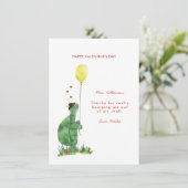 Valentinstag Schildkrötenlehrer Valentine Feiertagskarte (Stehend Vorderseite)