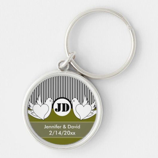 Valentinstag-Schlüsselanhänger der liebenden Taube Schlüsselanhänger (Vorne)