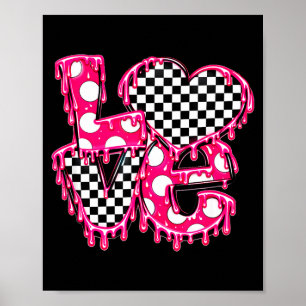 Valentinstag Schmelzende Liebe Mit Süßem Karierten Poster