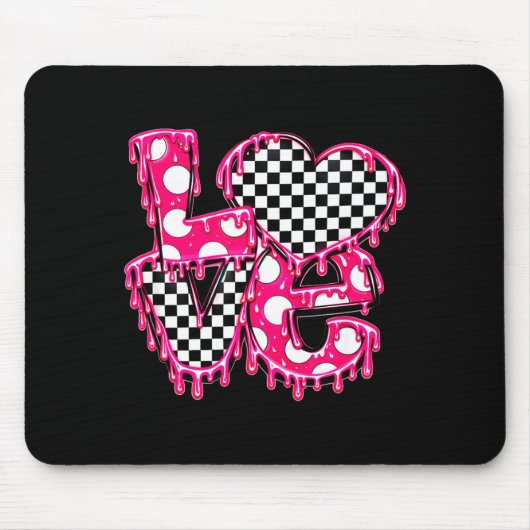 Valentinstag Schmelzende Liebe Mit Süßem Karoherz Mousepad (Vorne)