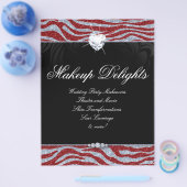 Valentinstag Schmuck Flyer Haar Salon Zebra Glitte (Einzeln)