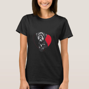 Valentinstag Schnauzer Hund Herz T-Shirt