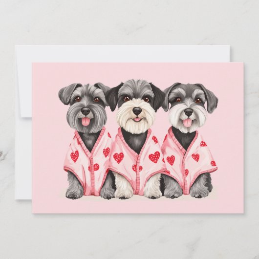 Valentinstag Schnauzer Hunde Feiertagskarte (Vorderseite)