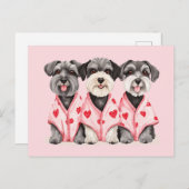 Valentinstag Schnauzer Hunde Feiertagspostkarte (Vorne/Hinten)