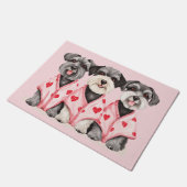 Valentinstag Schnauzer Hunde Fußmatte (Schrägansicht)