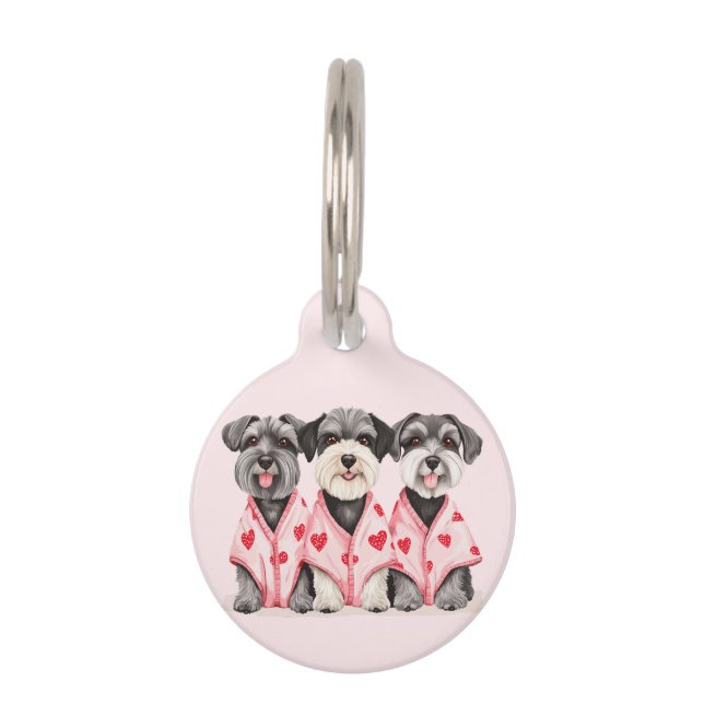 Valentinstag Schnauzer Hunde Haustiermarke (Vorderseite)