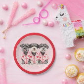 Valentinstag Schnauzer Hunde Pappteller (Party)