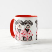 Valentinstag Schnauzer Hunde Tasse (Vorderseite Links)