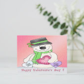 Valentinstag-Schneemann-Postkarte Feiertagspostkarte (Stehend Vorderseite)