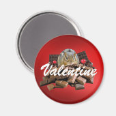 Valentinstag-Schokolade-Chipmunk anpassen Magnet (Vorderseite/Rückseite)