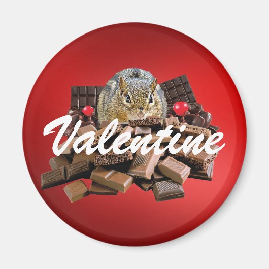 Valentinstag-Schokolade-Chipmunk anpassen Magnet (Vorne)