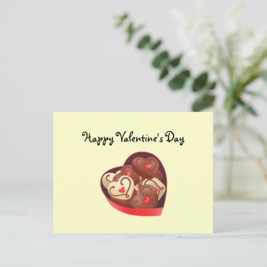 Valentinstag/Schokolade Feiertagspostkarte (Stehend Vorderseite)