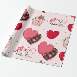 Valentinstag Schokolade Geschenkpapier