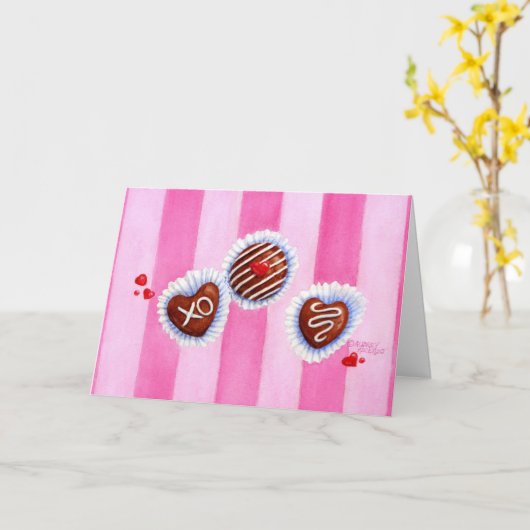 Valentinstag Schokolade Herzkarte Karte (Gelbe Blume)