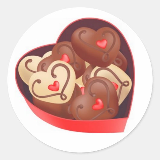 Valentinstag/Schokolade Runder Aufkleber (Vorderseite)