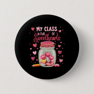 Valentinstag-Schokoladen-Glas-Lehrer Button
