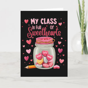 Valentinstag-Schokoladen-Glas-Lehrer Karte