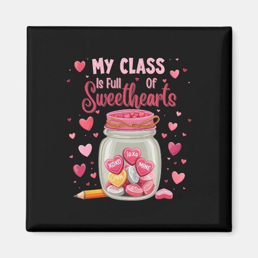 Valentinstag-Schokoladen-Glas-Lehrer Magnet (Vorne)