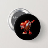 Valentinstag-Schokoladen-Herz-Tupfendesign Button (Vorne & Hinten)