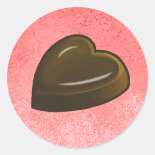 Valentinstag-Schokoladenherz Runder Aufkleber