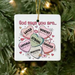  Valentinstag-Schokoladenherzen Christlich  Keramikornament