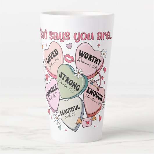  Valentinstag-Schokoladenherzen Christlich  Milchtasse (Vorderseite)