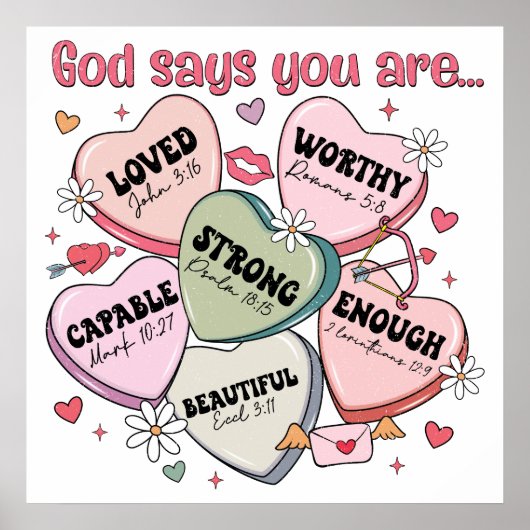  Valentinstag-Schokoladenherzen Christlich  Poster (Vorne)