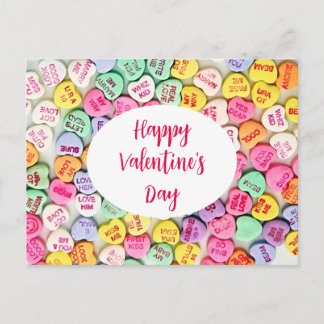 Valentinstag-Schokoladenherzen Liebeszitate Postkarte