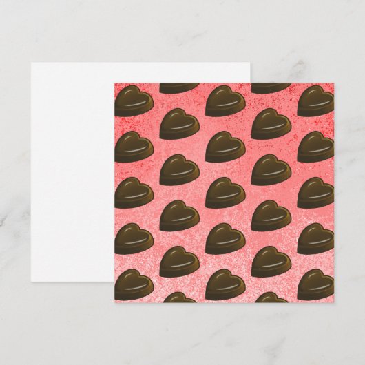 Valentinstag-Schokoladenherzmuster Karte (Vorne/Hinten)