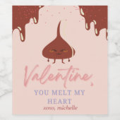 Valentinstag Schokoladenschmelze Weinetikett (Einzelnes Label)