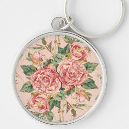Valentinstag, schöne rosa Rosen Blumen Schlüsselanhänger